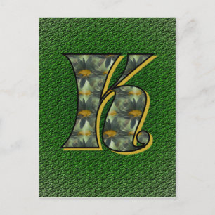 Monogramm Anfangsbuchstabe K Gänseblümchen Blumen Postkarte