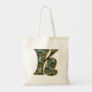Monogramm Anfangsbuchstabe K Gänseblümchen Blumen  Tragetasche
