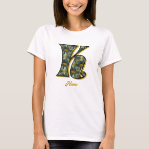 Monogramm Anfangsbuchstabe K Gänseblümchen-Blumenk T-Shirt