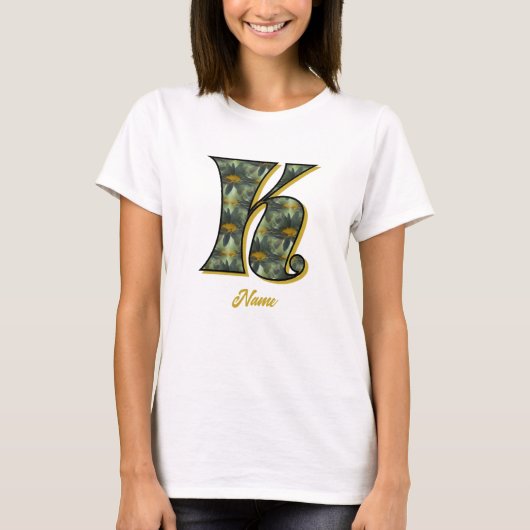 Monogramm Anfangsbuchstabe K Gänseblümchen-Blumenk T-Shirt (Vorderseite)