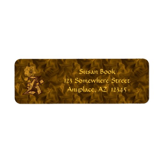 Monogramm Anfangsbuchstabe K Gold-Pfingstrose Rück (Vorne)