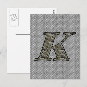 Monogramm Anfangsbuchstabe K Hortensienblüten Postkarte