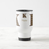 Monogramm Anfangsbuchstabe K Vintage-Blumenmuster Reisebecher (Mittel)