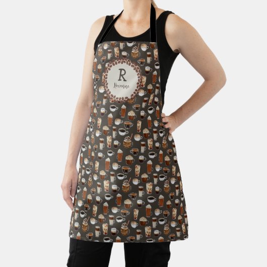 Monogramm-Anfangsbuchstabe Kaffee-Liebhaber-Mutter Schürze (InSitu)