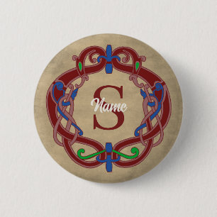 Monogramm Anfangsbuchstabe keltisches Design perso Button