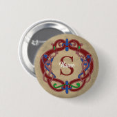 Monogramm Anfangsbuchstabe keltisches Design perso Button (Vorne & Hinten)