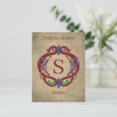 Monogramm Anfangsbuchstabe keltisches Design perso Postkarte (Stehend Vorderseite)