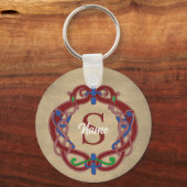 Monogramm Anfangsbuchstabe keltisches Design perso Schlüsselanhänger (Rückseite)