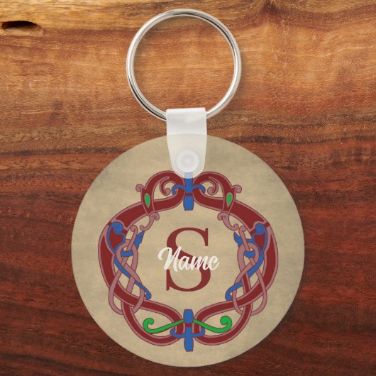 Monogramm Anfangsbuchstabe keltisches Design perso Schlüsselanhänger (Vorderseite)