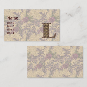Monogramm Anfangsbuchstabe L Elegant Vintage Blume Visitenkarte