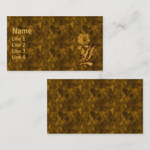 Monogramm Anfangsbuchstabe L Elegante Gold-Pfingst Visitenkarte
