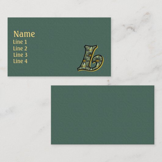 Monogramm Anfangsbuchstabe L Gänseblümchen Florale Visitenkarte (Vorne/Hinten)