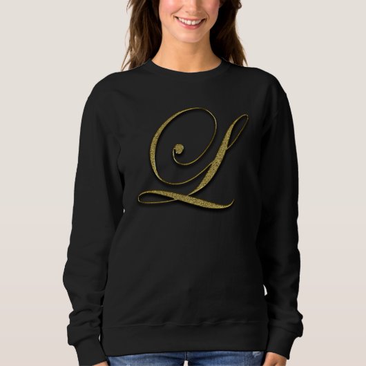 Monogramm Anfangsbuchstabe L Gold Sweatshirt (Vorderseite)
