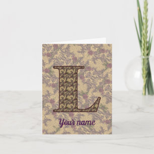 Monogramm Anfangsbuchstabe L Vintage-Blumenmuster 