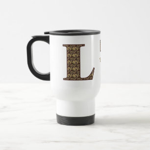 Monogramm Anfangsbuchstabe L Vintage-Blumenmuster Reisebecher