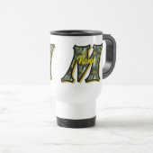 Monogramm Anfangsbuchstabe M Gänseblümchen Florale Reisebecher (VorderseiteRechts)