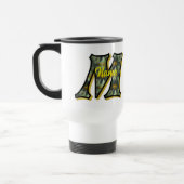Monogramm Anfangsbuchstabe M Gänseblümchen Florale Reisebecher (Links)