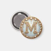 Monogramm Anfangsbuchstabe M Geschenk für Freundin Magnet (Vorderseite/Rückseite)