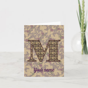 Monogramm Anfangsbuchstabe M Vintage-Blumenmuster 