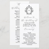 Monogramm Anfangsbuchstabe Minimales Hochzeitsprog Programm (Vorne/Hinten)