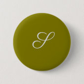 Monogramm Anfangsbuchstabe minimalistisches Salbei Button (Vorderseite)