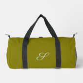 Monogramm Anfangsbuchstabe minimalistisches Salbei Duffle Bag (Vorderseite)