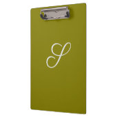 Monogramm Anfangsbuchstabe minimalistisches Salbei Klemmbrett (Links)