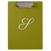 Monogramm Anfangsbuchstabe minimalistisches Salbei Klemmbrett (Vorderseite)