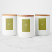 Monogramm Anfangsbuchstabe minimalistisches Salbei Lebensmitteletikett (Flaschen)