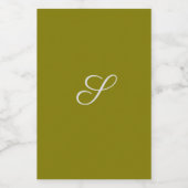 Monogramm Anfangsbuchstabe minimalistisches Salbei Lebensmitteletikett (Einzelnes Label)