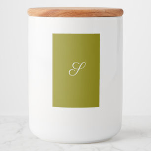 Monogramm Anfangsbuchstabe minimalistisches Salbei Lebensmitteletikett