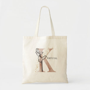 Monogramm Anfangsbuchstabe Moderne Letter K Boho P Tragetasche