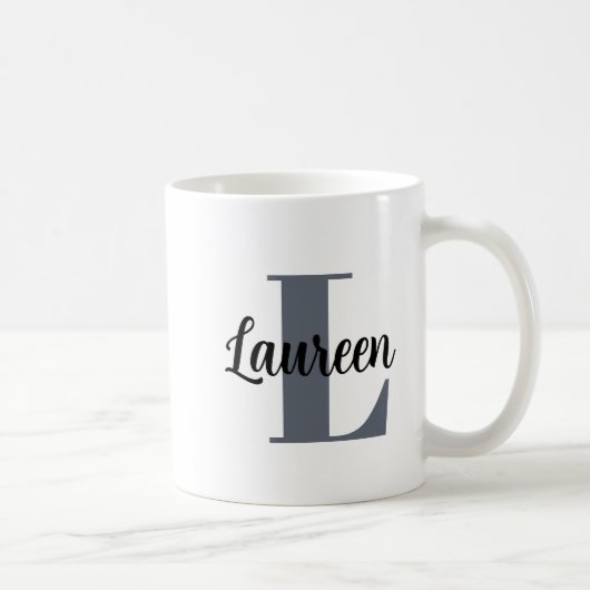 Monogramm Anfangsbuchstabe Name Kaffeetasse (Rechts)