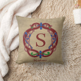 Monogramm Anfangsbuchstabe Name keltisches Design  Kissen