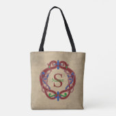Monogramm Anfangsbuchstabe Name keltisches Design Tasche (Rückseite)