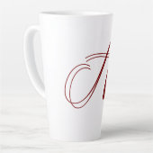 Monogramm Anfangsbuchstabe Name Minimal Schrift Ho Milchtasse (Linke Ecke)