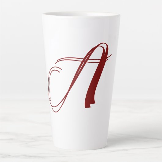 Monogramm Anfangsbuchstabe Name Minimal Schrift Ho Milchtasse (Vorderseite)