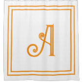Monogramm Anfangsbuchstabe Name Orange Weiß Benutz Duschvorhang (Vorderseite)