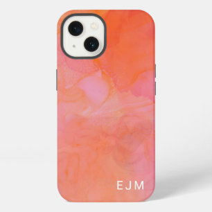 Monogramm Anfangsbuchstabe Name Rosa Wasserfarbe M iPhone 13 Hülle