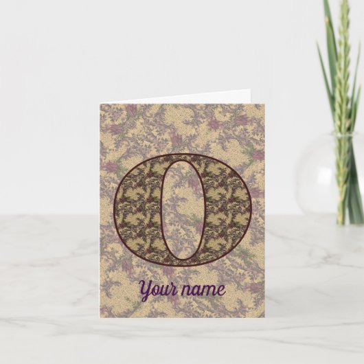Monogramm Anfangsbuchstabe O Vintage-Blumenmuster  (Vorderseite)