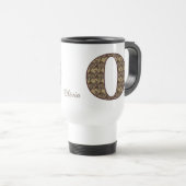 Monogramm Anfangsbuchstabe O Vintage-Blumenmuster Reisebecher (VorderseiteRechts)