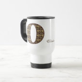 Monogramm Anfangsbuchstabe O Vintage-Blumenmuster Reisebecher (Vorderseite Links)