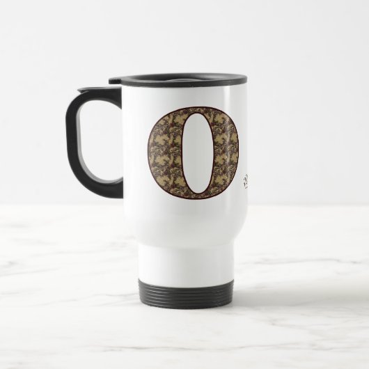 Monogramm Anfangsbuchstabe O Vintage-Blumenmuster Reisebecher (Links)