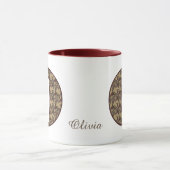 Monogramm Anfangsbuchstabe O Vintage-Blumenmuster Tasse (Zentrum)