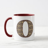 Monogramm Anfangsbuchstabe O Vintage-Blumenmuster Tasse (Links)
