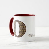 Monogramm Anfangsbuchstabe O Vintage-Blumenmuster Tasse (Vorderseite Links)