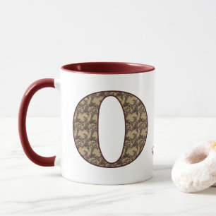 Monogramm Anfangsbuchstabe O Vintage-Blumenmuster Tasse