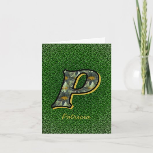 Monogramm Anfangsbuchstabe P Gänseblümchen Kunst P (Vorderseite)