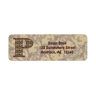 Monogramm Anfangsbuchstabe P Vintage-Blumen-Rückse
