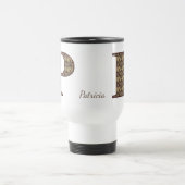 Monogramm Anfangsbuchstabe P Vintage-Blumenmuster Reisebecher (Mittel)